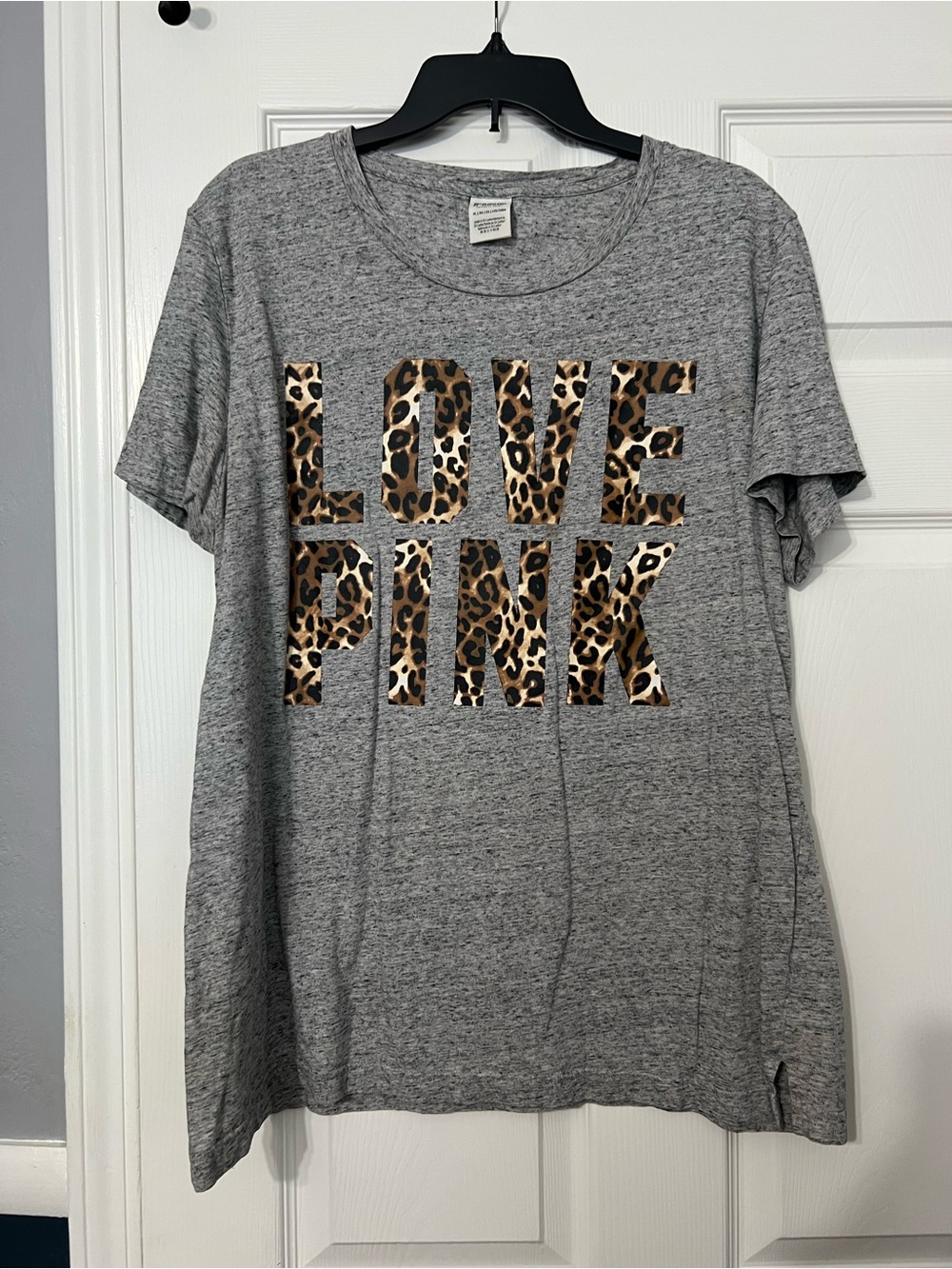 PINK Victoria's Secret Heather Gray Logo Tee